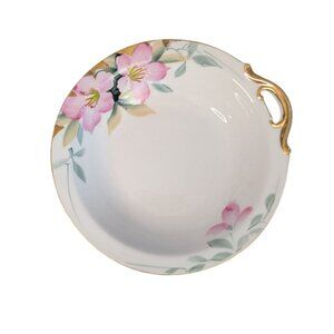 Noritake Azalea Bon Bon Dish 6.5" Floral Design Gold Handle Morimura mark